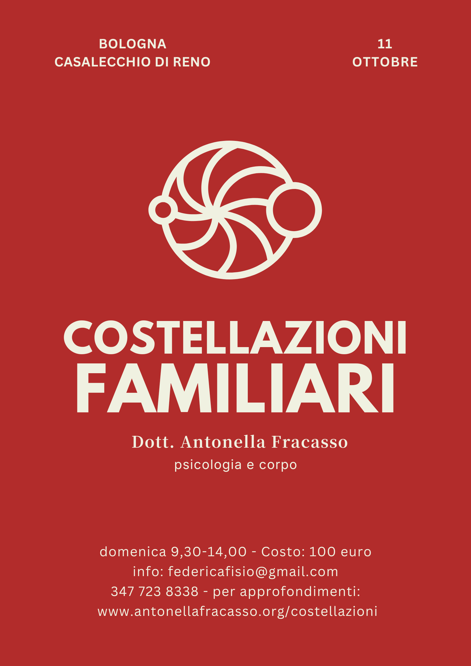 Antonella Fracasso - Incontro Costellazioni familiari - Bologna 11 ottobre 2026