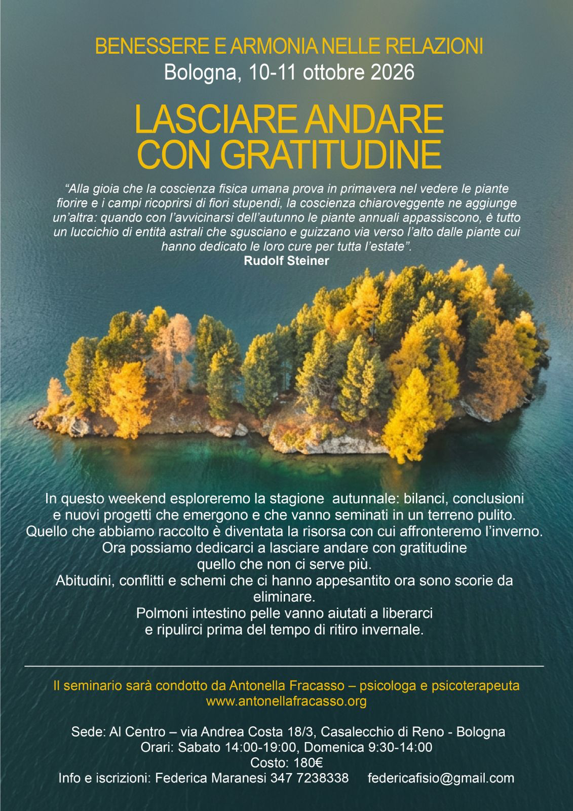 Antonella Fracasso - Lasciare andare con gratitudine - Bologna dal 10 all'11 ottobre 2026